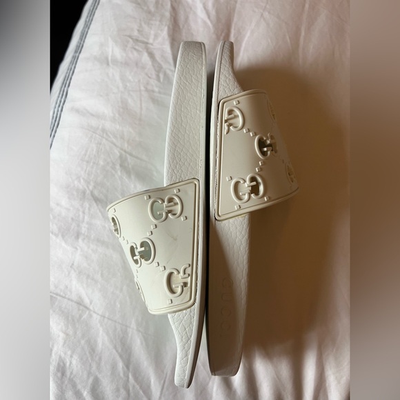 ✨ Gucci Rubber Slides – White – Size 9 ✨ - Picture 9 of 11